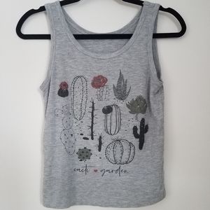 Gray Cactus Succulent Garden tank top